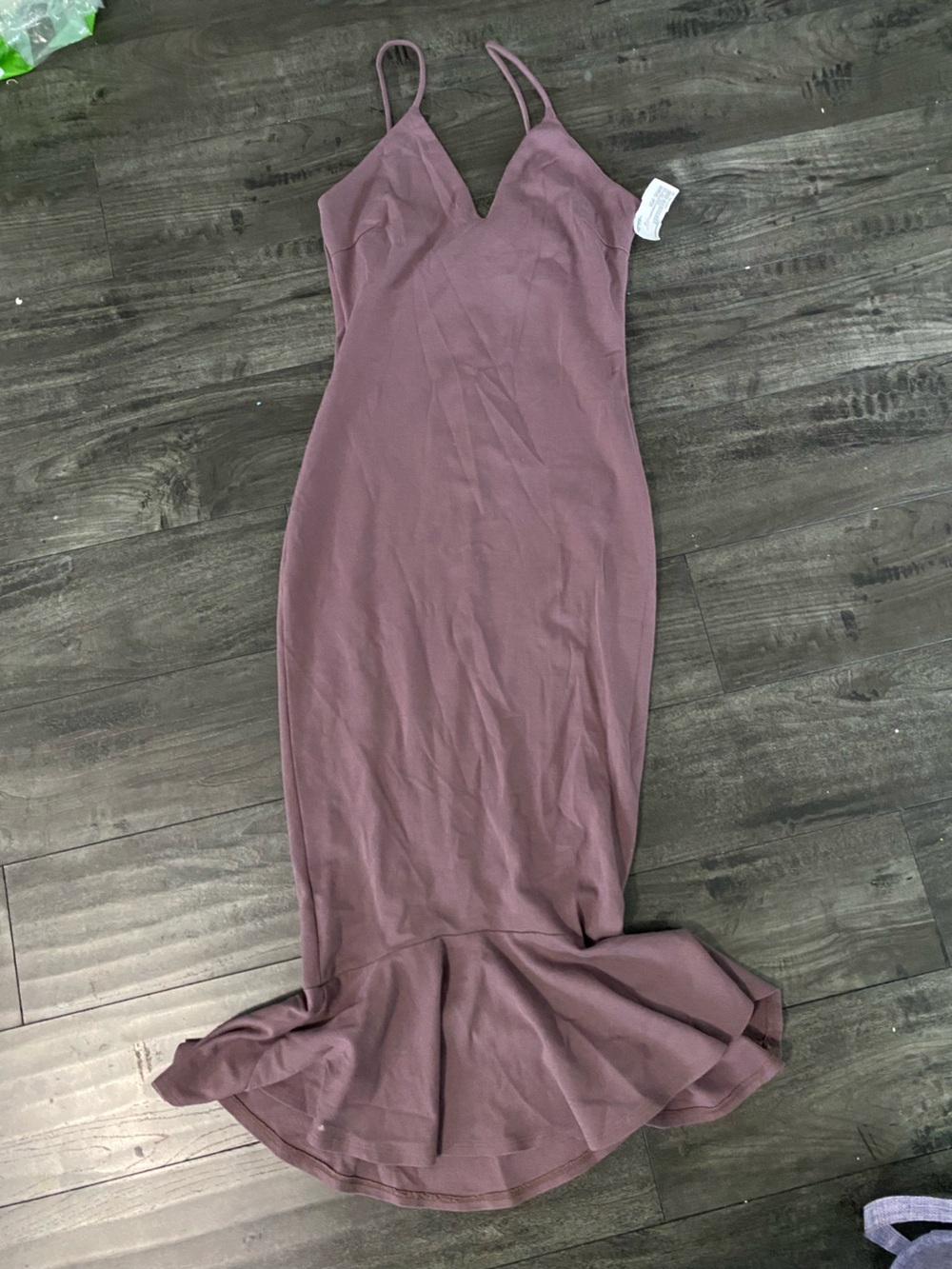 Women's Mauve Spaghetti-Strap Mermaid Dress